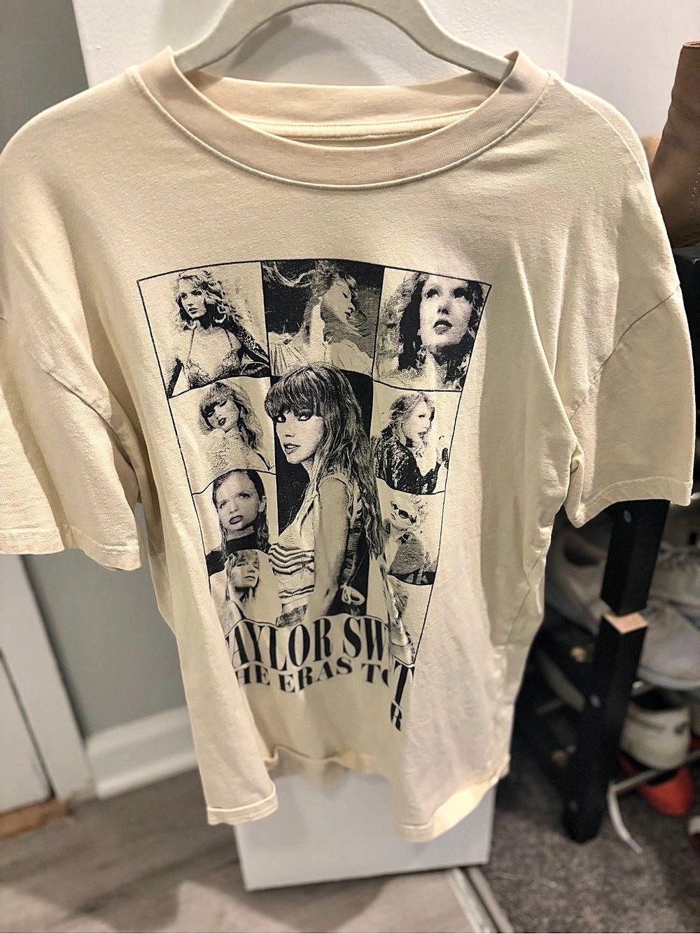 Taylor Swift The Eras Tour T-Shirt Beige T-Shirt Graphic Tee Cream Small